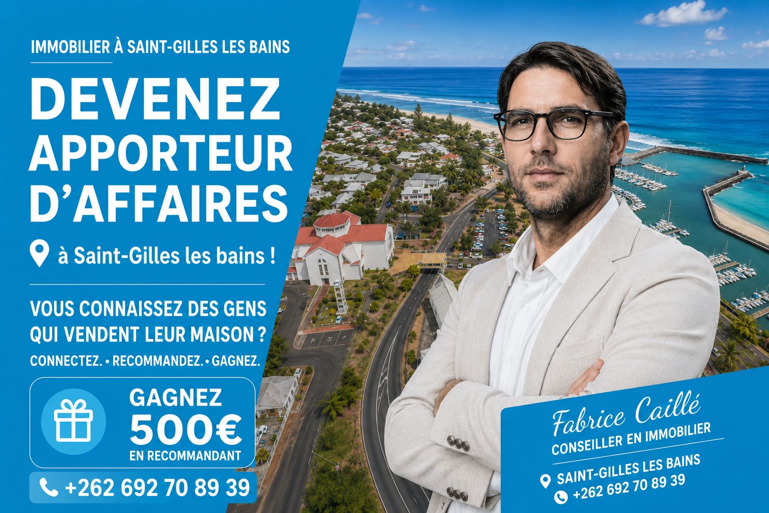 Devenez apporteur d'affaires immobilier à Saint-Gilles-les-Bains